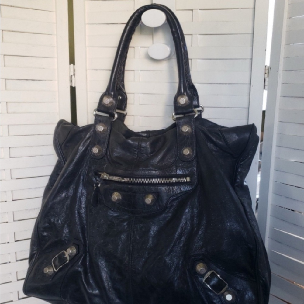 Balenciaga Black Extra Large City Bag with Mirror